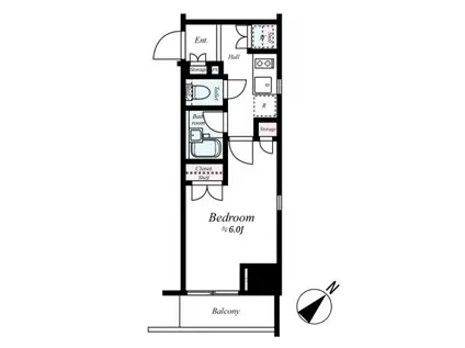 スパシエ・エル新横浜(1K/2階)の間取り写真