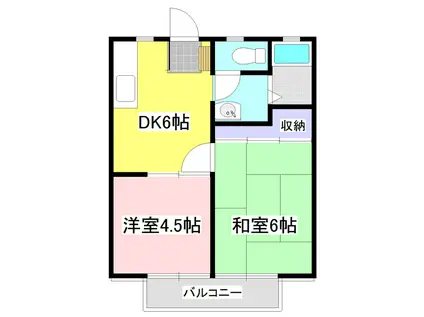 フェアリーズヴィラ(2DK/2階)の間取り写真