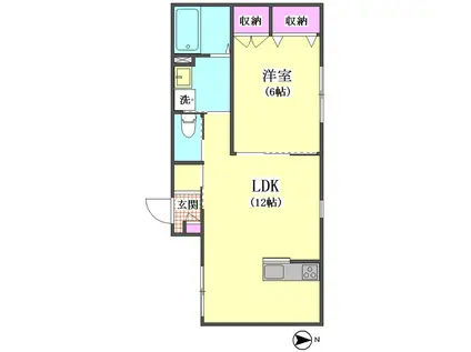 アル リケ(1LDK/1階)の間取り写真