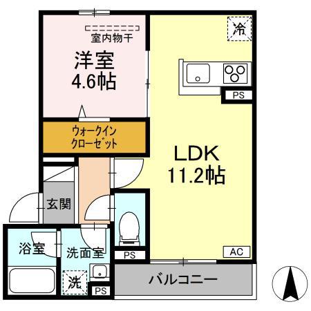 ラフィネ西桜町(1LDK/3階)の間取り写真