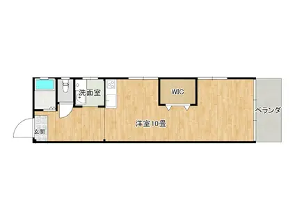 パーククロスビル(ワンルーム/4階)の間取り写真