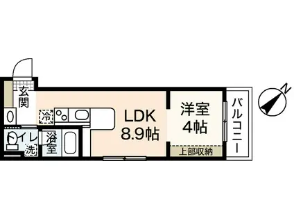 パークスISAMU(1LDK/2階)の間取り写真