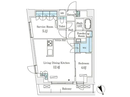 アリビオ学芸大学(1SLDK/2階)の間取り写真