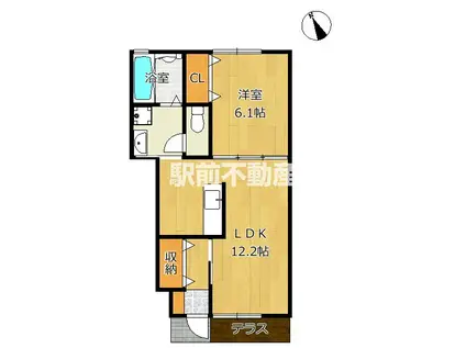 ESPERANTE(1LDK/1階)の間取り写真