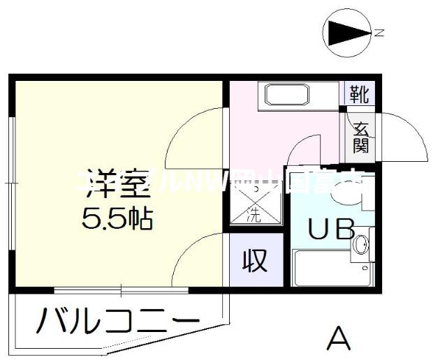 RURU伊島(1K/3階)の間取り写真