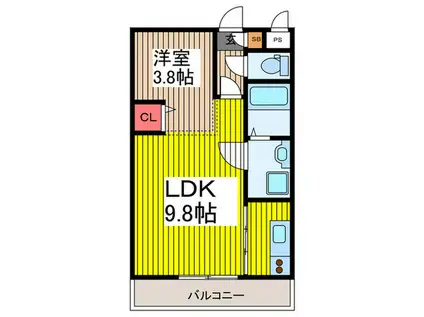 プライムステージ(1LDK/2階)の間取り写真