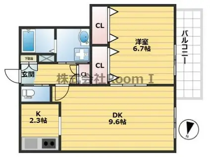 エムエフジィコート・旭化成ヘーベルメゾンHEBEL HAUS(1LDK/2階)の間取り写真