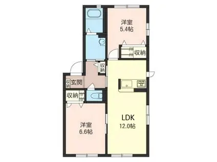 ルピナス(2LDK/1階)の間取り写真