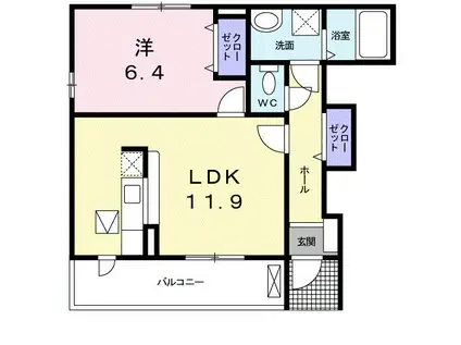 シルエーラ.I(1LDK/1階)の間取り写真