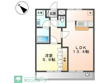 グレイスヴィラ湘南(1LDK/1階)の間取り写真