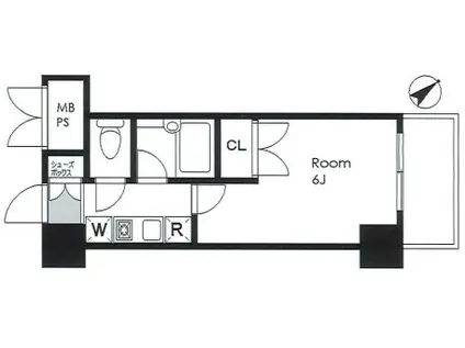 メインステージ東高円寺(1K/4階)の間取り写真