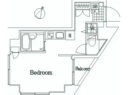フェニックス目黒(ワンルーム/2階)の間取り写真