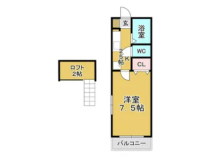 サンヒルズ八乙女(1K/1階)の間取り写真