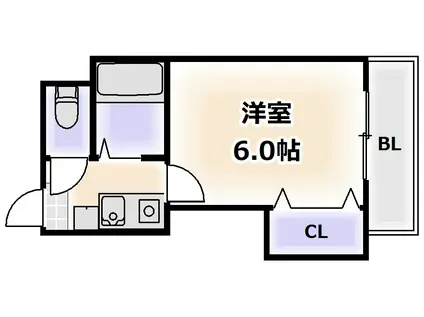 ヴィラ弐番館(1K/3階)の間取り写真