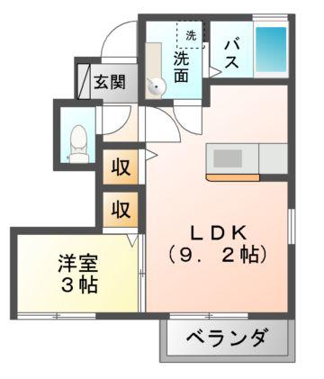 セジュールフェルテ(1LDK/1階)の間取り写真