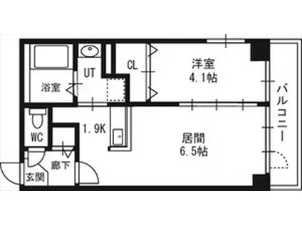 グランカーサ南6条(1LDK/5階)の間取り写真