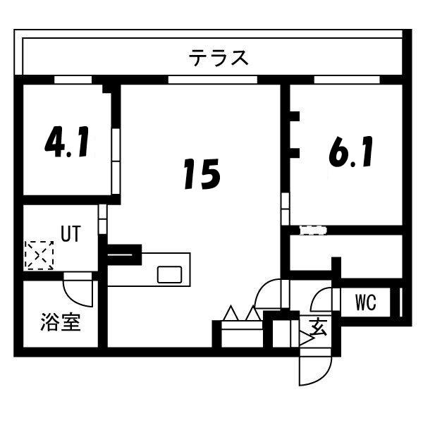 LIEN南郷13(2LDK/1階)の間取り写真
