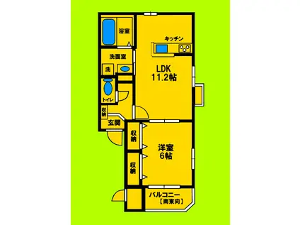カーサアリエッタⅡ(1LDK/1階)の間取り写真