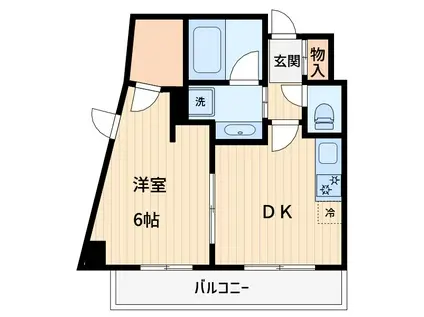 アエル浦和(1DK/4階)の間取り写真
