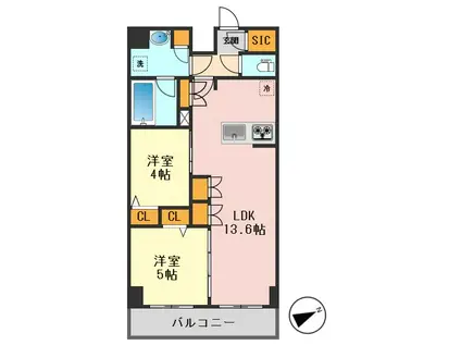 アーバンパーク船堀II(2LDK/1階)の間取り写真