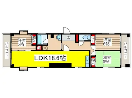 須田ビル(3LDK/6階)の間取り写真