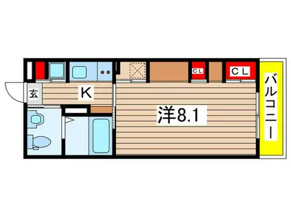 リブリ・みどり野(1K/3階)の間取り写真