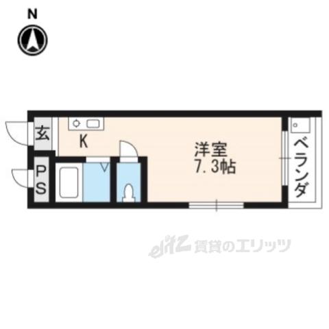 ジュネス丸池A棟(ワンルーム/2階)の間取り写真