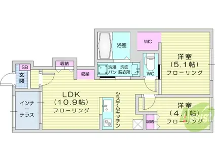 小田原3丁目アパート(2LDK/1階)の間取り写真