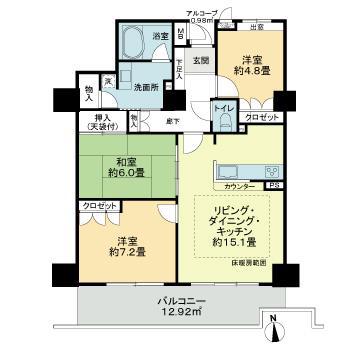 岐阜シティタワー43(3LDK/19階)の間取り写真
