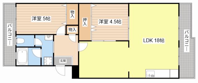 KORIN(2LDK/2階)の間取り写真