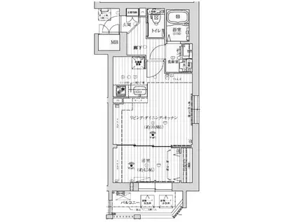 ファーストフィオーレ京都コーヴォ(1LDK/4階)の間取り写真