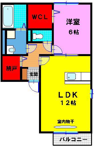 グラッツィエ(1LDK/1階)の間取り写真