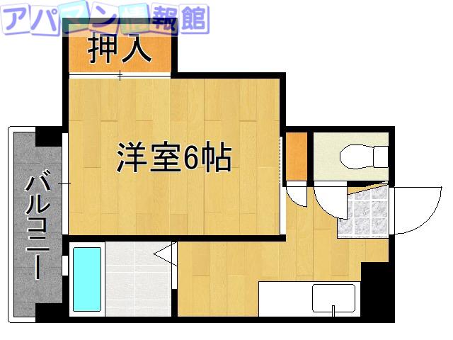 スカイパレス(1K/2階)の間取り写真
