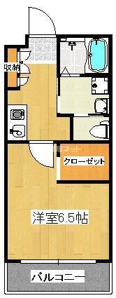 グランドゥール高松(1K/4階)の間取り写真