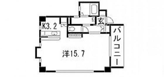 159ビル(1K/4階)の間取り写真