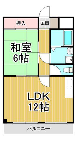 エンゼルコ宮前(1LDK/3階)の間取り写真