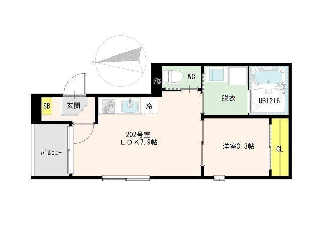 パサージュ・ソラ小岩(1LDK/2階)の間取り写真