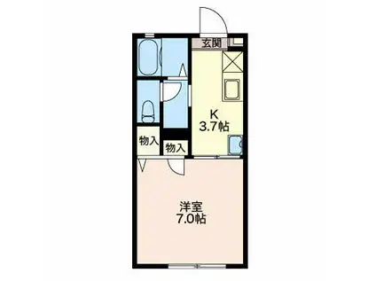 ハイムキルシェ(1K/2階)の間取り写真