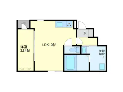 スールソレイユうずら野(1LDK/1階)の間取り写真