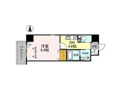 オアシス梅田(1DK/9階)の間取り写真