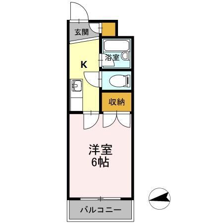平成第二ビル(1K/1階)の間取り写真