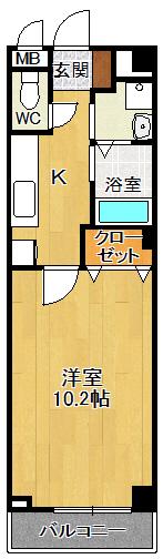 ウィンザー越水(1K/2階)の間取り写真