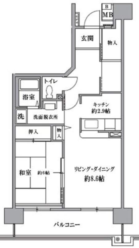 TS GARDEN 清瀬(1LDK/9階)の間取り写真