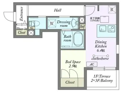 MY STYLE VINTAGE 下高井戸(1DK/2階)の間取り写真