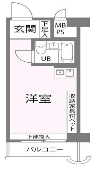 ライオンズマンション新大阪第5(ワンルーム/13階)の間取り写真