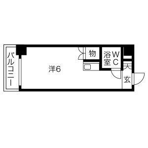 シティコア岐阜(ワンルーム/2階)の間取り写真