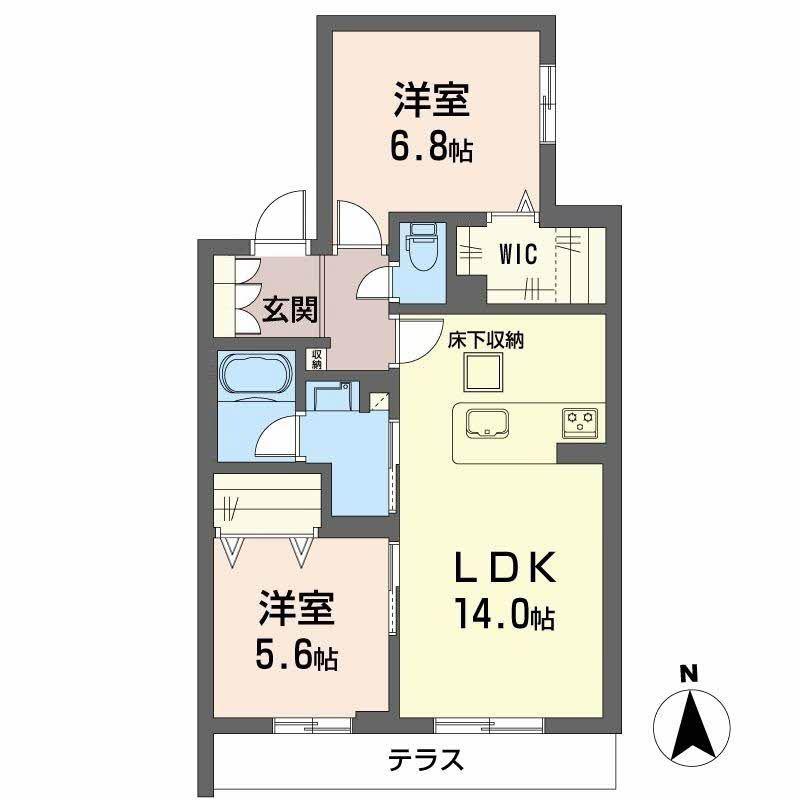 シャーメゾンラフォレ(2LDK/1階)の間取り写真