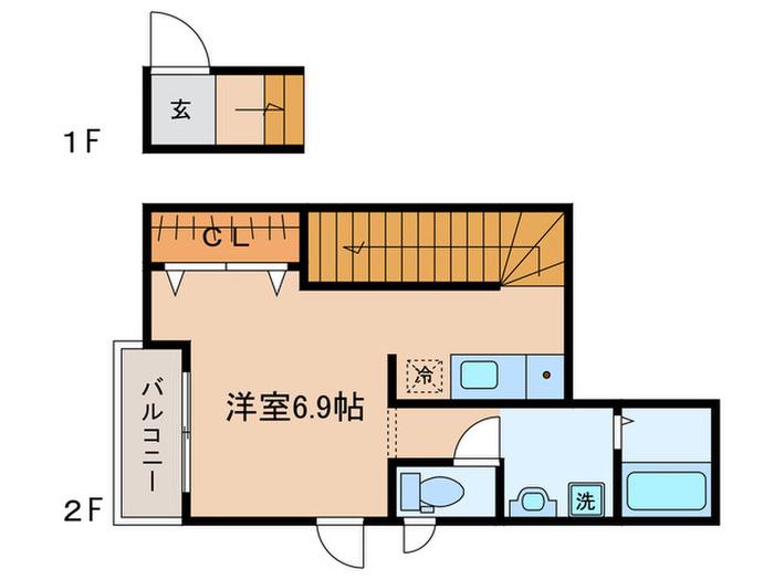 ＪＲ総武線 高円寺駅 徒歩14分 2階建 築13年(ワンルーム/2階)の間取り写真