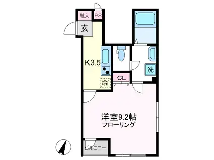 メゾン・ド・ソレイユ新中野(1K/2階)の間取り写真