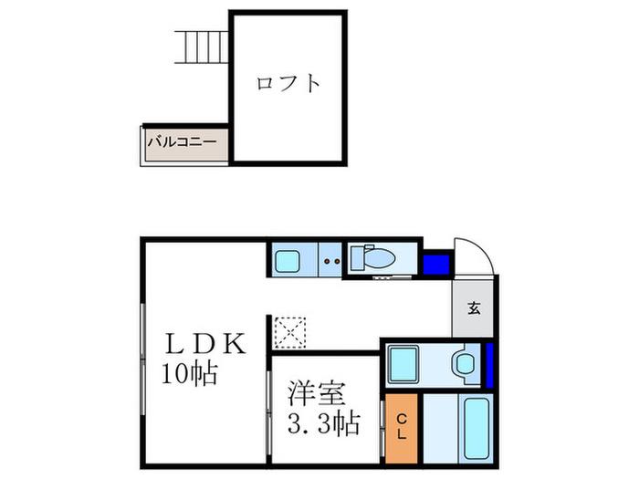 グレースジェミニ(1LDK/3階)の間取り写真
